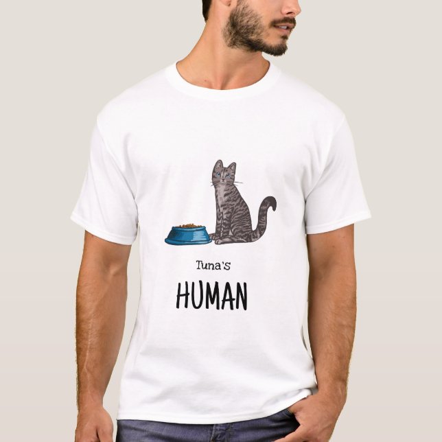 Camisa de Gato Tabby Cinza Escuro (Frente)