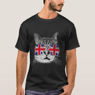 Camisa de Gato União Jack Bandeira País Retro Ingl