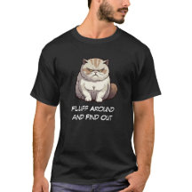 camisa de gato zangado e engraçada