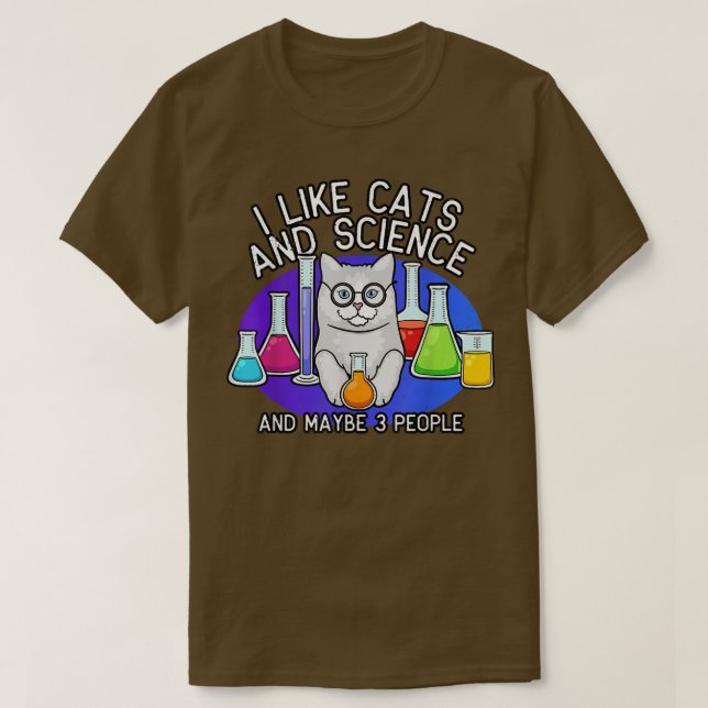 Camisa De Gatos E Ciências, Camisa De Gato E Lover (Frente do Design)