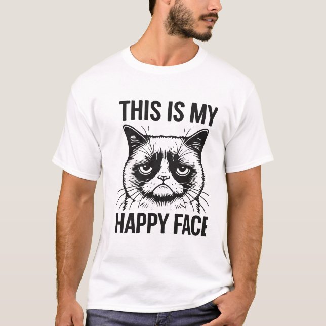 Camisa de gatos, este é o meu rosto feliz (Frente)