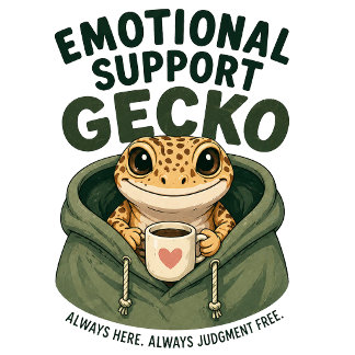 Camisa de Gecko de Apoio Emocional Divertida Répti