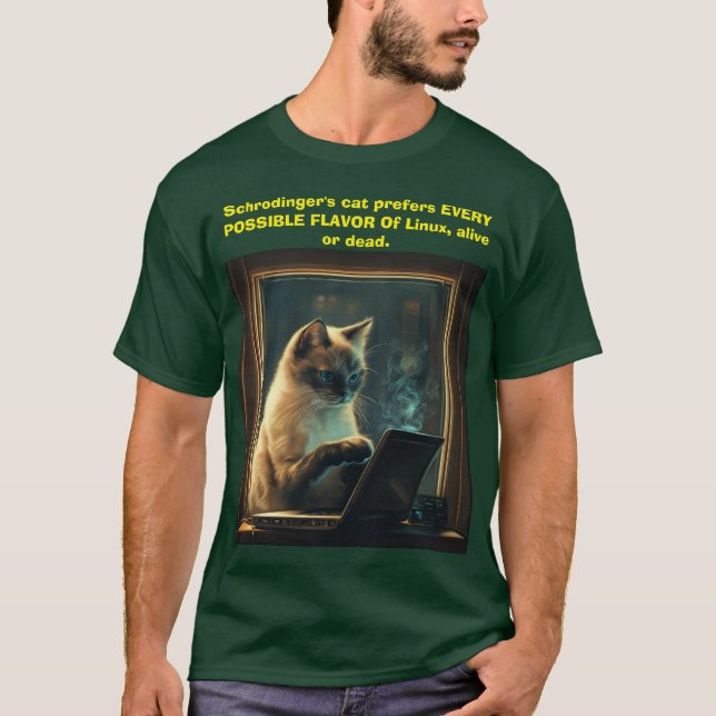 Camisa de geek de gato Schrödingers (Frente)