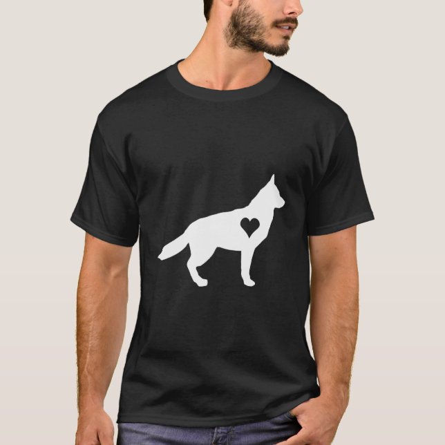 Camisa De german shepherd Longa Para Homens - (Frente)