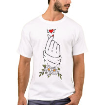 Camisa de Gestura de Amor com Coração Dedo | Coraç