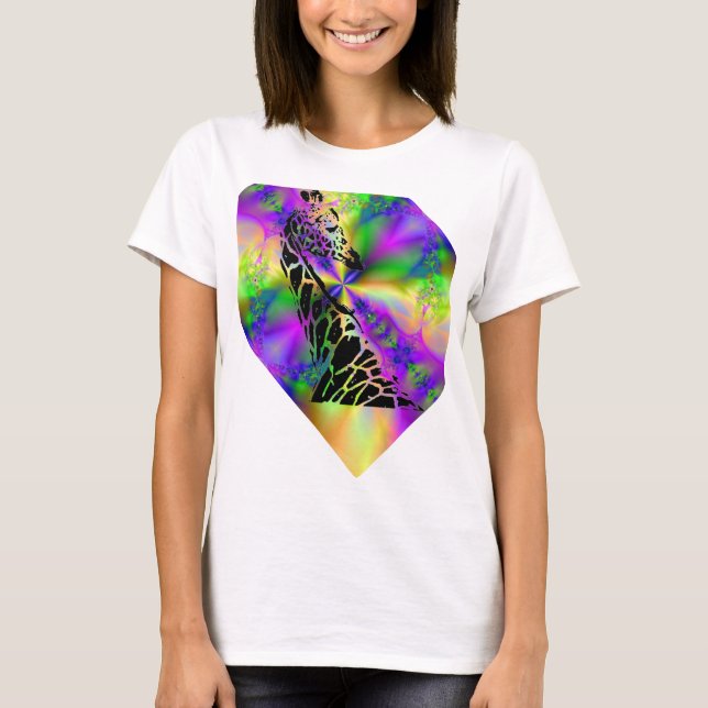 Camisa De Girafa De Cor Suave (Frente)