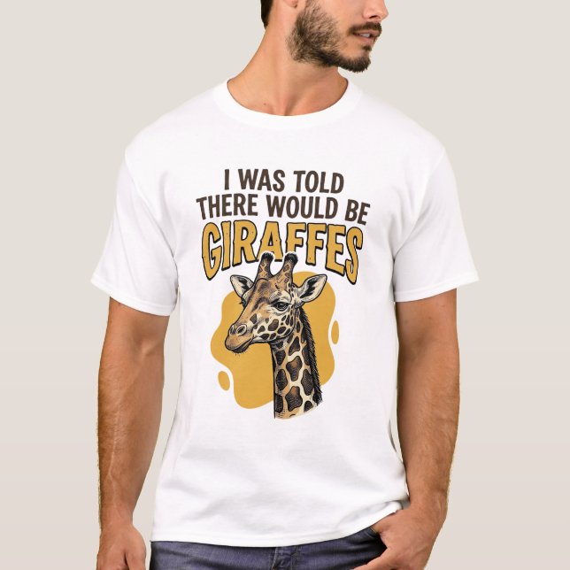 Camisa de Girafa Engraçada com Desenho de Gravura  (Frente)