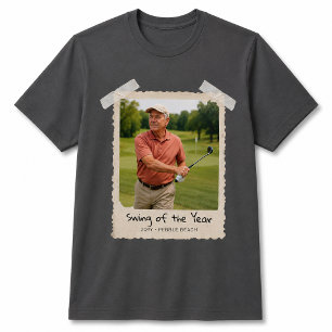 Camisa de Golfe com Foto Personalizada, Swing do A