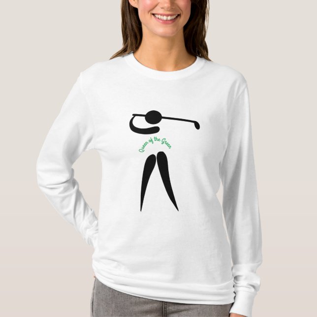 Camisa de Golfe Feminina - Rainha do Verde (Frente)