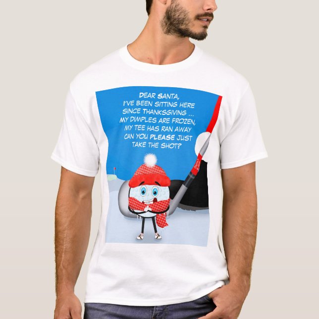 Camisa de golfe 'Querido Papai Noel, Faça o Golpe' (Frente)