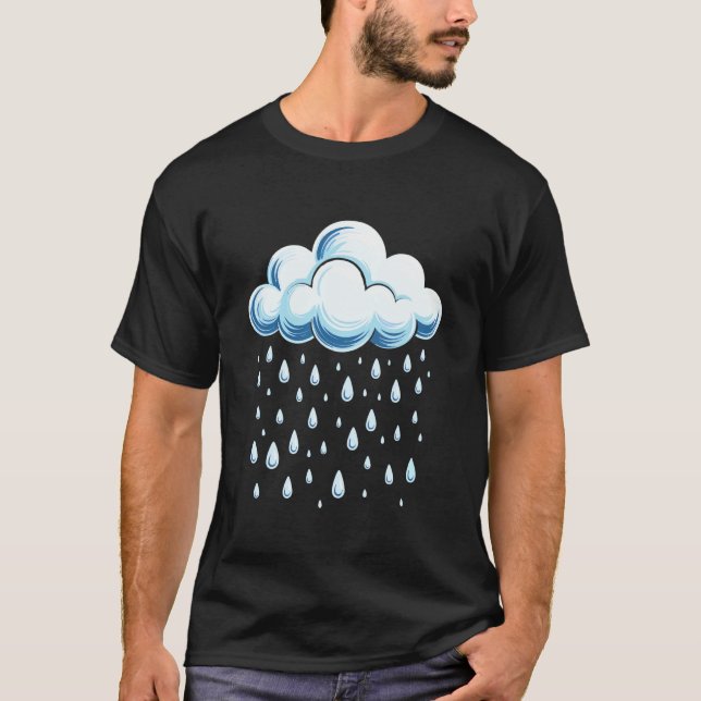 Camisa de Gota de Chuva de Nuvens Brancas para Adu (Frente)