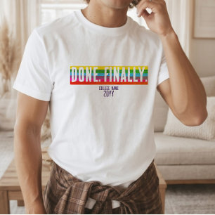 Camisa de Graduação com Listra Arco-Íris Minimalis