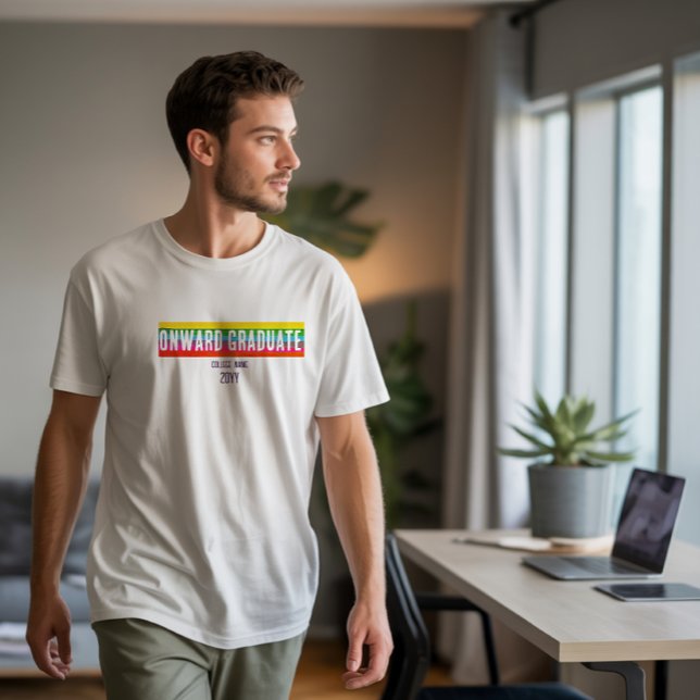Camisa de Graduado Moderna com Arco-Íris Confiante (Criador carregado)