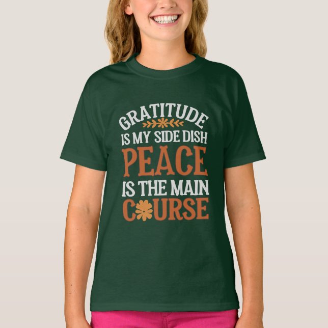 Camisa de Gratidão e Paz para Crianças - Personali (Frente)