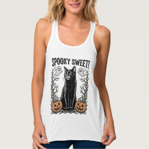 Camisa de Gravura de Halloween Vintage de Gato Pre