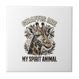 Camisa de gravura vintage do animal espírito Giraf