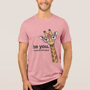 Camisa de Gravura Vintage Girafa Engraçada seja Vo