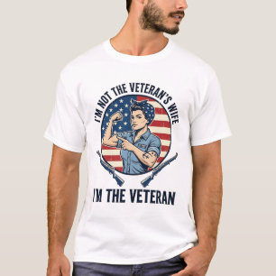 Camisa de Gravura Vintage Patriótica Veterana Femi
