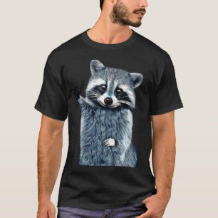 Camisa de Guaxinim-Cool Nature Guaxinim Tee Fofo G