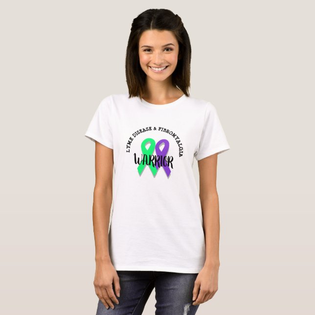 Camisa de Guerreiro da Doença de Lyme e Fibromialg (Frente Completa)