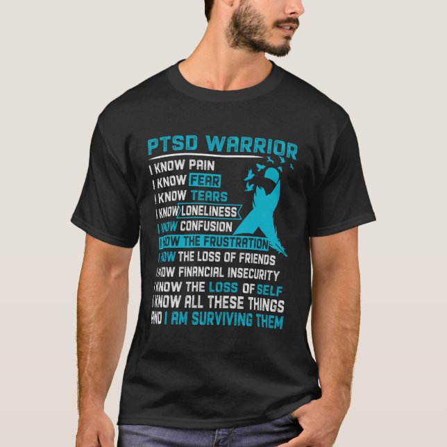Camisa De Guerreiro Ptsd Para Homens (Frente)