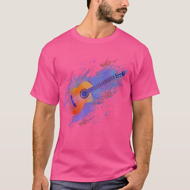 Camisa De Guitarra Acústica De Arte Esmagada (Frente)
