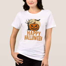 Camisa de Halloween Árvore Sinistra & Abóbora