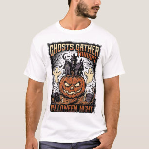 Camisa de Halloween Assombrada Arte de Abóbora Fan