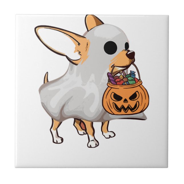 Camisa de Halloween de Abóbora Fantasma de Chihuah (Frente)