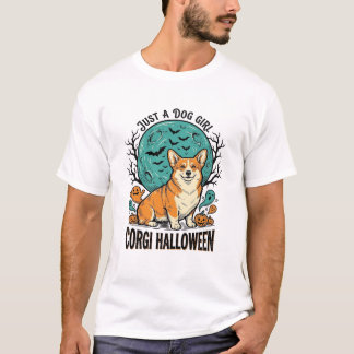Camisa de Halloween de Corgi para Meninas que Amam