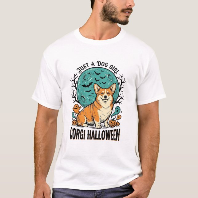 Camisa de Halloween de Corgi para Meninas que Amam (Frente)