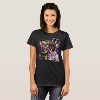 Camisa de Halloween de Frank e Noiva Frenchie Fofa