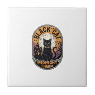 Camisa de Halloween de Gato Preto Charme da Meia-N