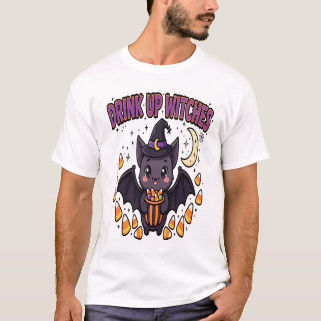 Camisa de Halloween de Morcego Vampiro Fofo (Frente)