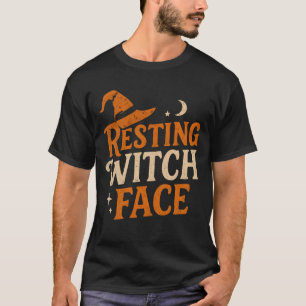 Camisa de Halloween do Rosto da Bruxa Descansada