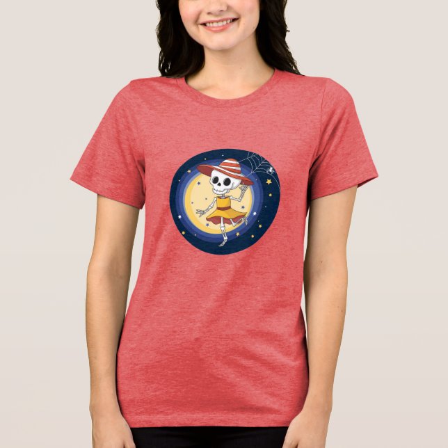 Camisa de Halloween do Skeleton mais quente e engr (Frente)