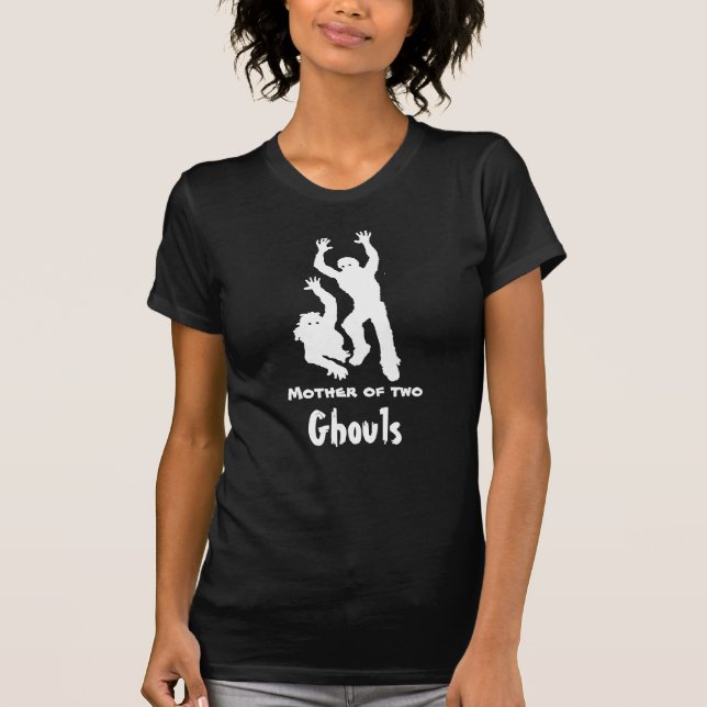 Camisa de Halloween engraçada Mãe de Dois Gulosos (Frente)