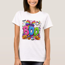 Camisa de Halloween Fantasma Arco-íris Boo