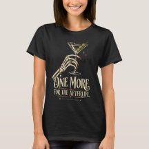 Camisa de Halloween Martini Esqueleto Feminino
