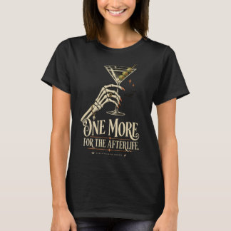 Camisa de Halloween Martini Esqueleto Feminino