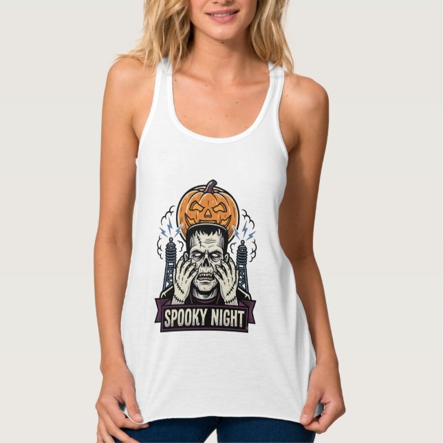 Camisa de Halloween Monstro com Gravação da Lua de (Frente)