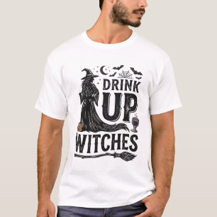 Camisa de Halloween para Bruxas Vintage Drink Up D