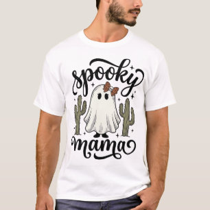 Camisa de Halloween Vintage Spooky Mama Ghost Cact
