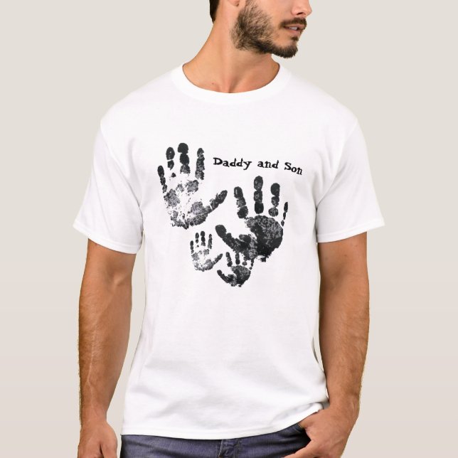 Camisa de Handprint do pai e do filho (Frente)