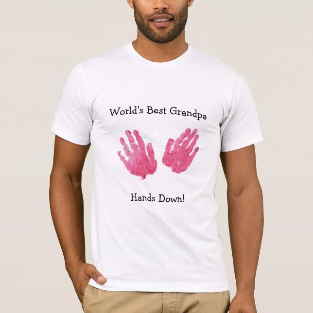Camisa de Handprint do vovô do mundo a melhor (Frente)
