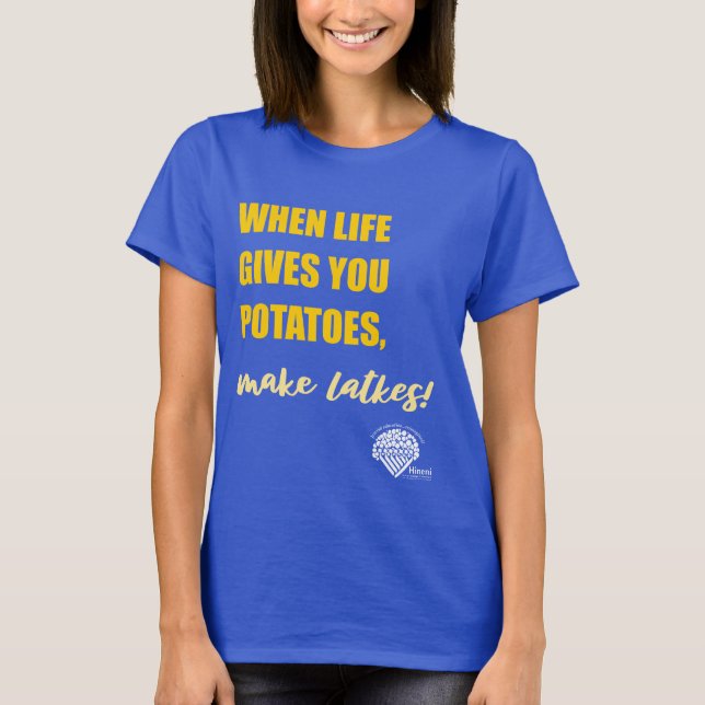 Camisa de Hanukkah para Mulheres - "Faça latkes" (Frente)