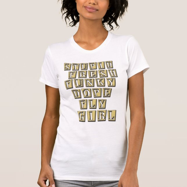 Camisa de HIP HOP t da menina da mosca (Frente)