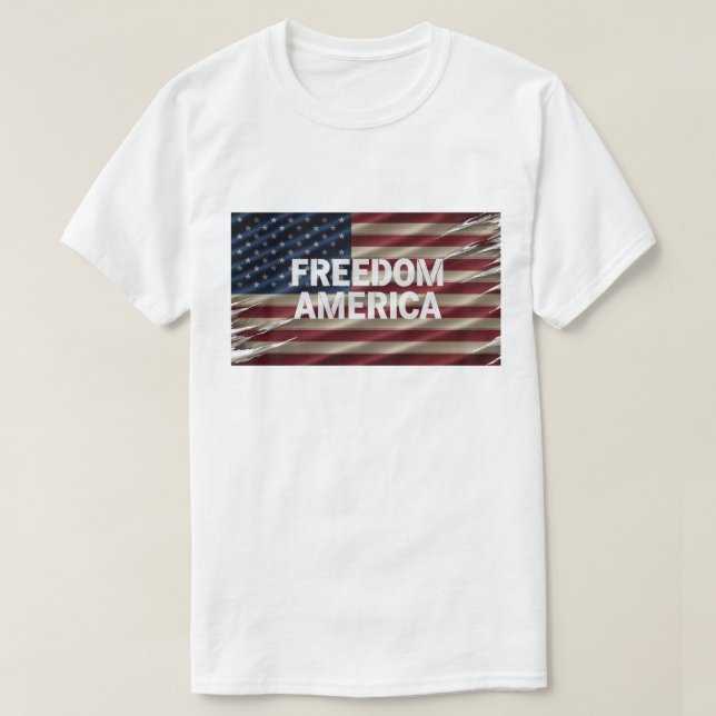 Camisa de Homens da AMÉRICA LIBERDADE (Frente do Design)