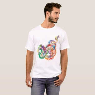 Camisa de Homens do Dragão Multicolorida