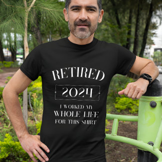 Camisa de humor aposentada de 2024 para homens e m